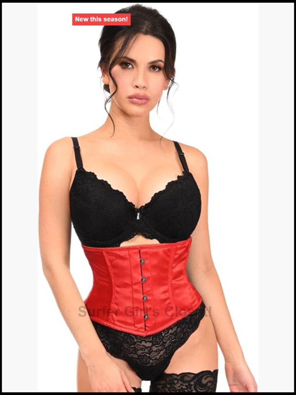 Daisy Corsets Satin Mini Cincher Corset Lace-Up Back Shapewear